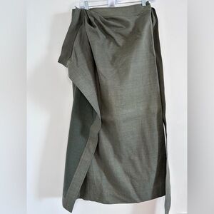 Adolfo Dominguez Khaki Wrap Skirt